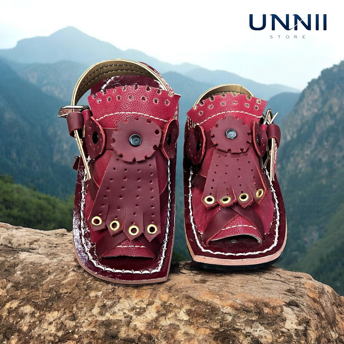 Marri Cut Balochi leather Chappal for Kids