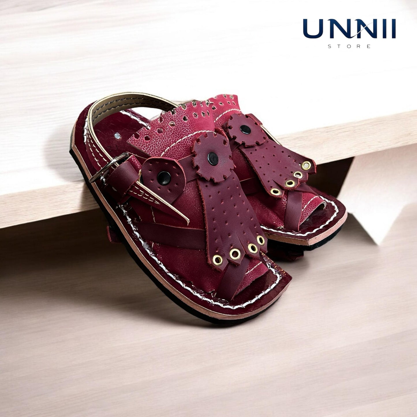Marri Cut Balochi leather Chappal for Kids