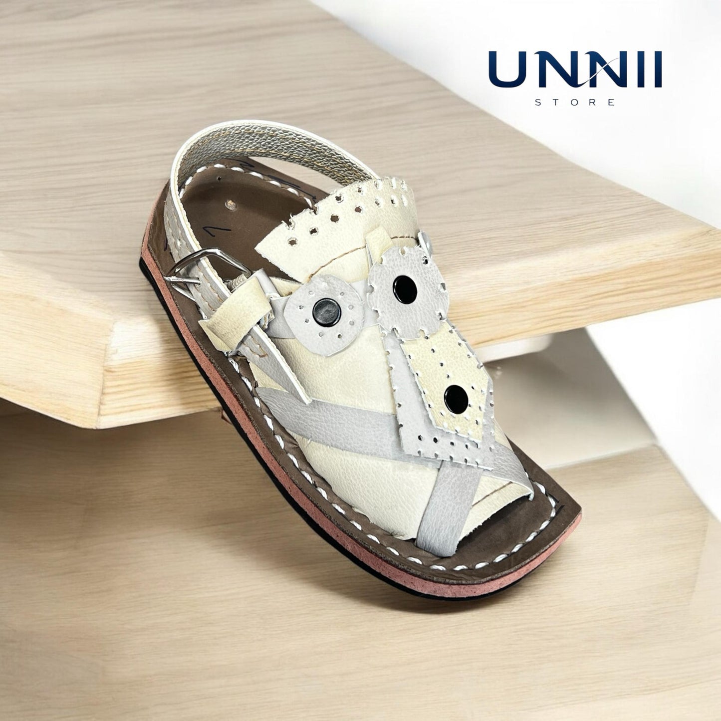 Marri Cut Balochi leather Chappal for Kids