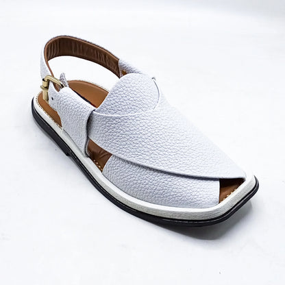 Smart Zalmi White Dotted Peshawari Chappal