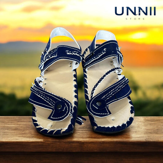 Handmade premium quality blue and black sandals for men