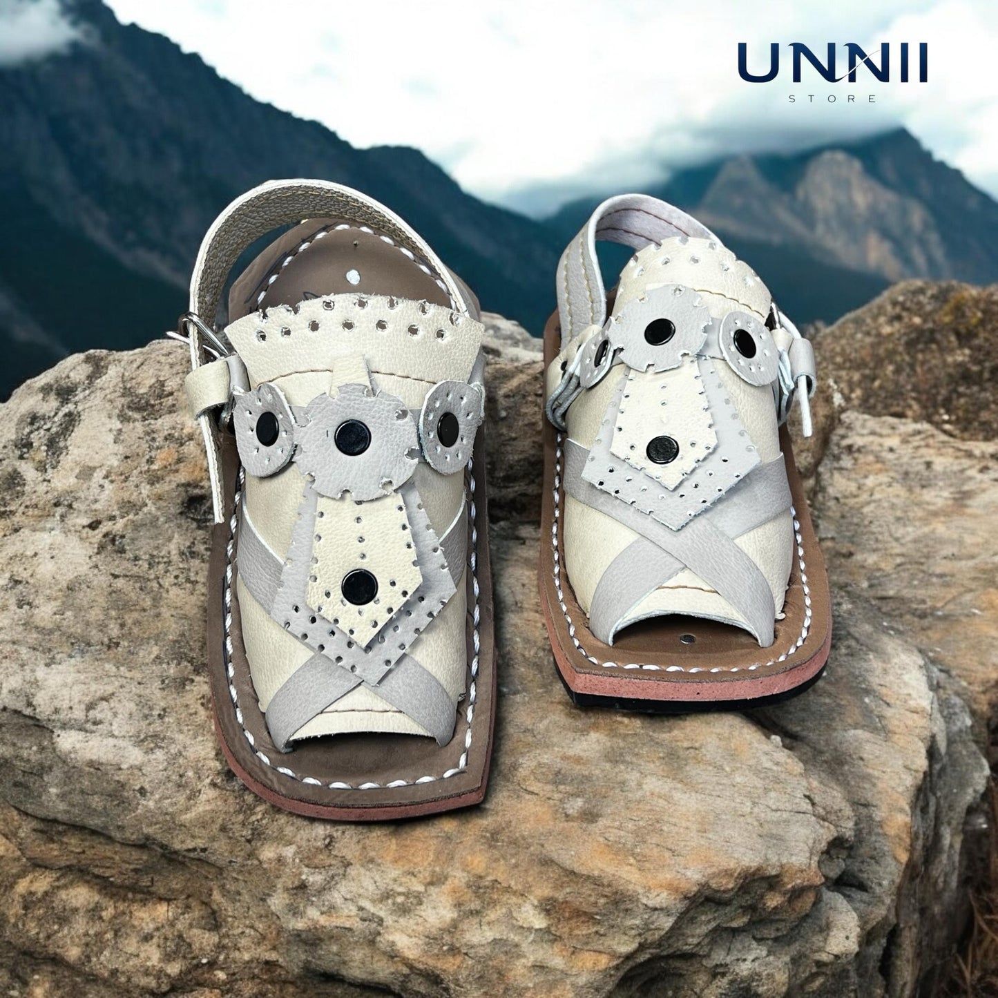 Marri Cut Balochi  leather Chappal for Kids