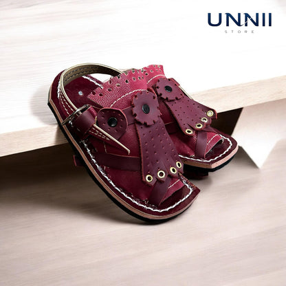 Marri Cut Balochi  leather Chappal for Kids